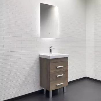 Мебель для ванной комнаты Comforty Никосия 50 см, дуб темный, напольная