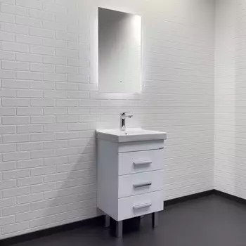 Мебель для ванной комнаты Comforty Никосия 50 см, дуб белый, напольная