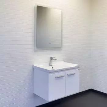 Мебель для ванной комнаты Comforty Рига 70 см, белый глянец, подвесная