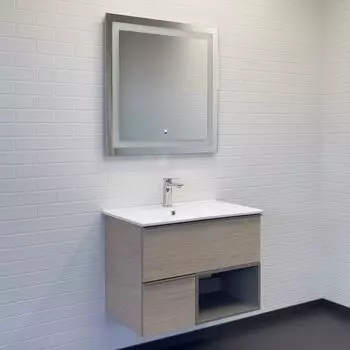 Мебель для ванной комнаты Comforty Тургояк 75 см, дуб светлый, подвесная