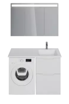 Мебель для ванной комнаты Dreja Bona 120 см, напольная, белая глянцевая