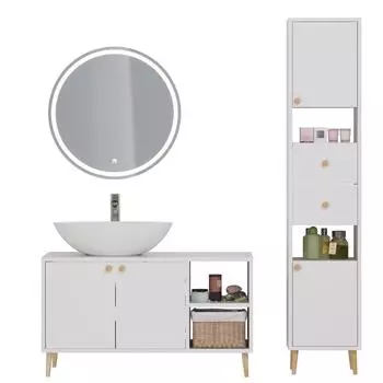 Мебель для ванной комнаты Dreja Luno 100 см, напольная, белая