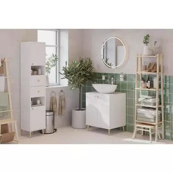 Мебель для ванной комнаты Dreja Luno 60 см, напольная, белая