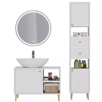 Мебель для ванной комнаты Dreja Luno 80 см, напольная, белая