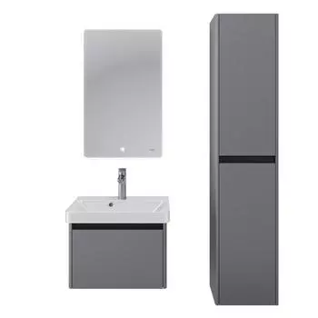 Мебель для ванной комнаты Dreja Luxury 55 см, подвесная, серый базальт