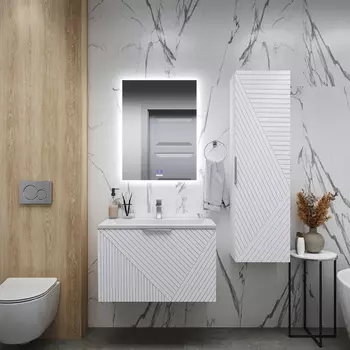 Мебель для ванной комнаты Grossman Блисс 70 см подвесная, белая матовая