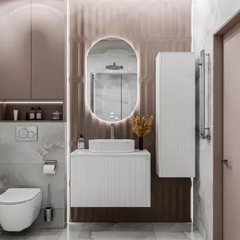 Мебель для ванной комнаты Grossman Кристалл 81 см подвесная, белая