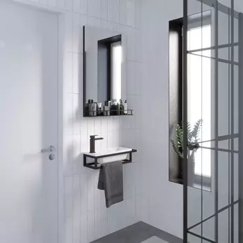 Мебель для ванной комнаты Grossman Метрис 60 см черная