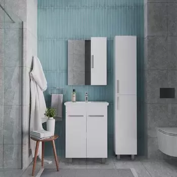 Мебель для ванной комнаты Grossman Нео 50 см напольная, белая