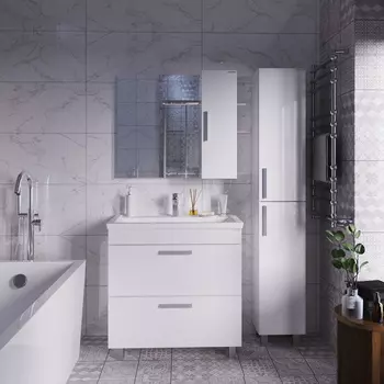 Мебель для ванной комнаты Grossman Нео 80 см напольная, белая