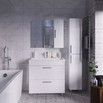 Мебель для ванной комнаты Grossman Нео 80 см напольная, белая