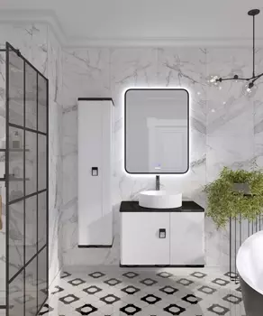 Мебель для ванной комнаты Grossman Norma 60 см 1 ящик, подвесная, белая глянцевая