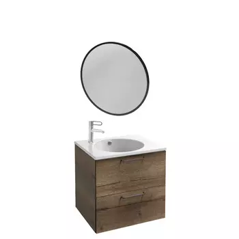 Мебель для ванной комнаты Jacob Delafon EB2520-R9-E5 Odeon Rive Gauche 60, 2 ящика, дуб табак, ручки черные