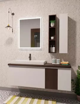 Мебель для ванной комнаты Эстет Malibu 140 2 ящика со вставкой массив L