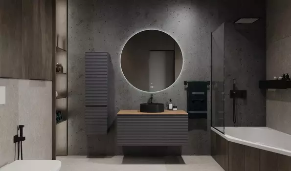 Мебель для ванной комнаты Jorno COSSETY 100 см антрацит, дуб крафт золотой