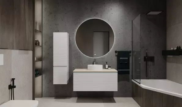 Мебель для ванной комнаты Jorno COSSETY 100 см белый, дуб мавелла голд