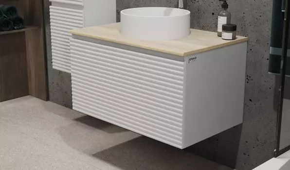 Мебель для ванной комнаты Jorno COSSETY 80 см белый, дуб мавелла голд