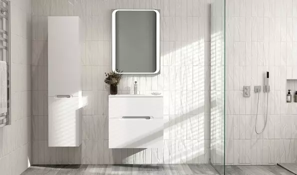 Мебель для ванной комнаты Jorno Modul 62 см белая, 2 ящика