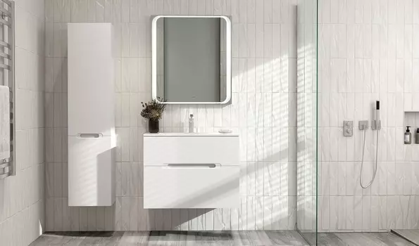 Мебель для ванной комнаты Jorno Modul 77 см белая, 2 ящика