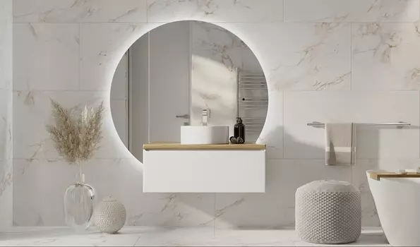 Мебель для ванной комнаты Jorno Solis 100 см подвесная, белая