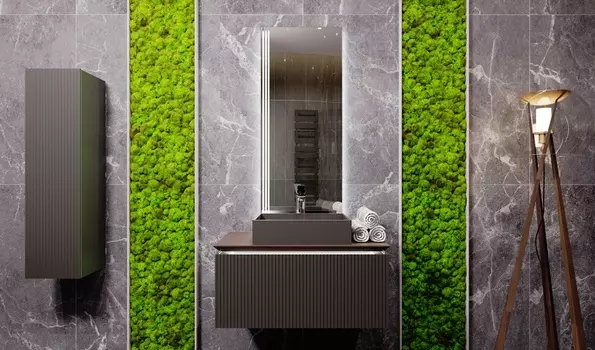 Мебель для ванной комнаты Jorno Strong 100 см подвесная, антрацит