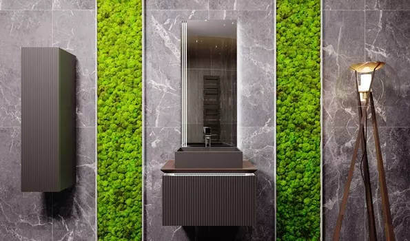 Мебель для ванной комнаты Jorno Strong 80 см подвесная, антрацит