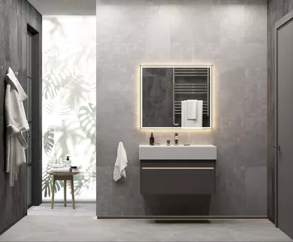 Мебель для ванной комнаты Kerama Marazzi Logica 90 см подвесная, стальная серая