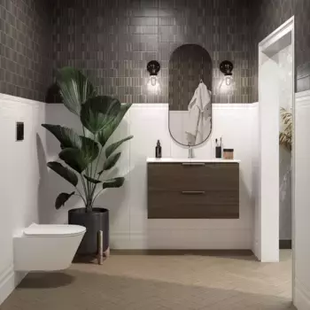 Мебель для ванной комнаты Kerama Marazzi Piano Forte 95 см подвесная, 2 ящика, коричневая