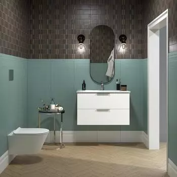 Мебель для ванной комнаты Kerama Marazzi Piano Forte 75 см подвесная, 2 ящика, белая глянцевая