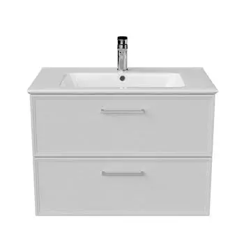 Мебель для ванной комнаты Kerama Marazzi Piano Classic 75 см подвесная, 2 ящика, белая матовая