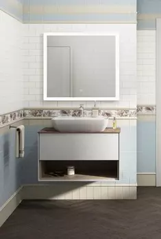 Мебель для ванной комнаты Kerama Marazzi Plaza Modern 80 см подвесная, с 1 ящиком и открытой полкой, белая