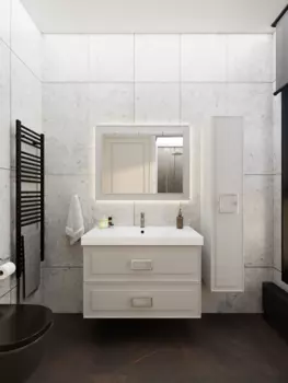 Мебель для ванной комнаты La Fenice Cubo TWIN 100 см, подвесная, 2 ящика, Cappuccino