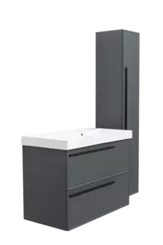 Мебель для ванной комнаты La Fenice Elba TWIN 80 см, подвесная, 2 ящика, Grigio