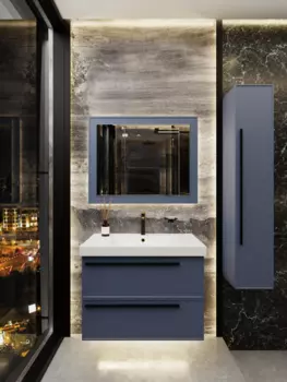 Мебель для ванной комнаты La Fenice Elba TWIN 90 см, подвесная, 2 ящика, Blu grigio