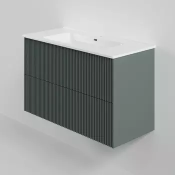 Мебель для ванной комнаты La Fenice Terra TWIN 100 см, подвесная, 2 ящика, Grigio