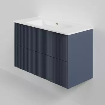 Мебель для ванной комнаты La Fenice Terra TWIN 100 см, подвесная, 2 ящика, Blu grigio