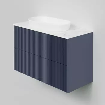 Мебель для ванной комнаты La Fenice Terra TWIN 100 см, подвесная, 2 ящика, Blu grigio