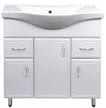 Мебель для ванной комнаты Loranto Коралл 80 см напольная, белая