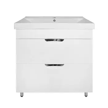 Мебель для ванной комнаты Loranto Соло 82 см напольная, белая