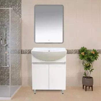 Мебель для ванной комнаты Misty Амур 63 см напольная, белая