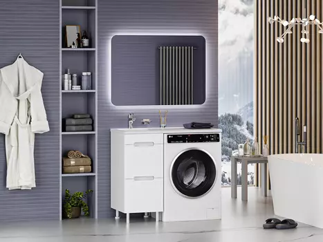 Мебель для ванной комнаты Misty Байкал 100 см напольная, белая