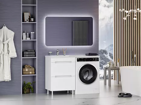 Мебель для ванной комнаты Misty Байкал 120 см напольная, белая