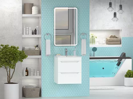 Мебель для ванной комнаты Misty Бриз 50 см подвесная, белая