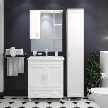 Мебель для ванной комнаты Misty Дива 85 см напольная, белая