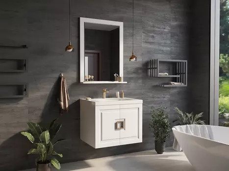 Мебель для ванной комнаты Misty Галвер 60 см подвесная, белая