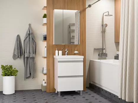 Мебель для ванной комнаты Misty Ингрид 58 см напольная, белая