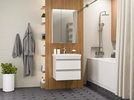 Мебель для ванной комнаты Misty Ингрид 58 см подвесная, белая