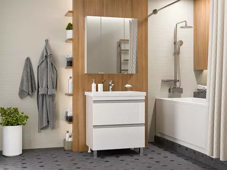 Мебель для ванной комнаты Misty Ингрид 75 см напольная, белая