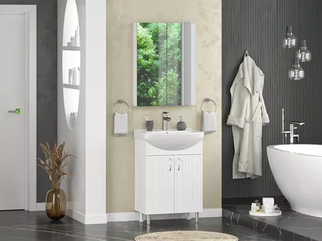 Мебель для ванной комнаты Misty Изео 60 см напольная, белая