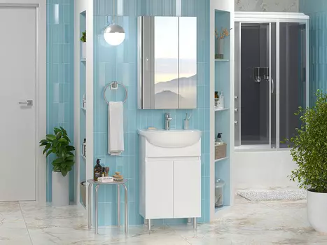 Мебель для ванной комнаты Misty Элегия 50 см напольная, белая